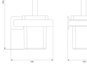 OMNIRES NL80620CR - Scopino a parete NELSON cromo lucido