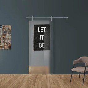 Porta scorrevole Let it be in acciaio trasparente, L 88 x H 215 cm, con binario Ermes Destra