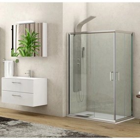 Kamalu - box doccia 100x80 altezza 180 cm cristallo trasparente k410