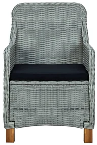 Sedie da giardino con cuscini 2 pz in polyrattan grigio chiaro