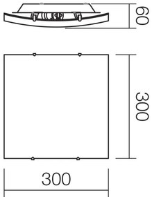 Redo 05-904 - Plafoniera ISIDE 1xE27/42W/230V 30x30 cm trasparente