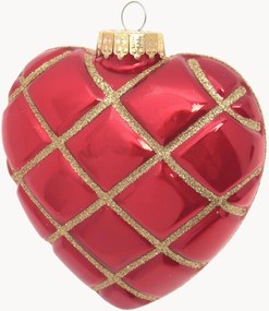 Addobbo di Natale dipinto a mano Heart with Plaid
