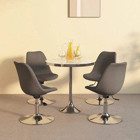 Sedie Da Pranzo Girevoli 4 Pz Grigio Scuro İn Tessuto /