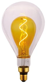 Lampadina Glass in glass, LED, E27 pera, metallo oro, luce calda, 4W= 180LM (equiv 18 W), 360° dimmerabile, ON