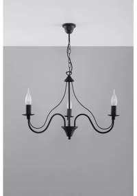 Lampadario a sospensione con catena MINERWA 3 3xE14/40W/230V nero
