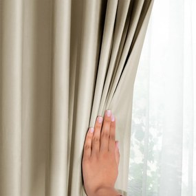 Tenda parzialmente oscurante marrone/beige in velluto 140x245 cm Pleat – Restilo