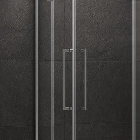 Box doccia 70x90 apertura doppio battente in acciaio spazzolato | KT1000AS - KAMALU