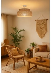Lampadario a plafone BOHO 1xE27/60W/230V diametro 40 cm beige