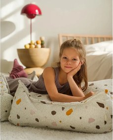 Pouf a sacco per bambini bianco con rivestimento in bouclé e ciniglia Terrazzo Square – Wigiwama