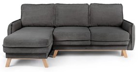 Divano letto variabile in velluto a coste grigio divano angolare Tori - Bonami Selection