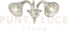 Applique a parete poseidon champagne 2 luci attacco e14 37x37x23,5c...