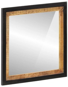 Specchio da bagno 55x1x60 cm in vetro e legno massello di mango
