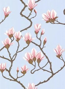 Cole & Son Carta da parati Magnolia - Hellblau/ Zartrosa/ Pink