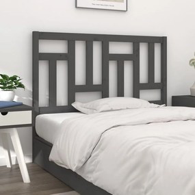 Testiera Per Letto Grigia 125,5x4x100 Cm Legno Massello Di Pino /