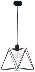 Lampadario Sospensione Santana Industrial Vintage Colore Nero 60W Mis 26 x 26 x 120 cm