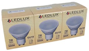 3 PZ Lampadina Led GU10 Dimmerabile Triac Dimmer 7W 220V Bianco Caldo 3000K 480 Lumens