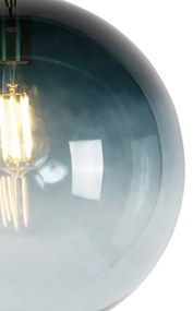 Lampada a sospensione intelligente ottone con vetro blu oceano 33 cm incl. WiFi ST64 - Pallon