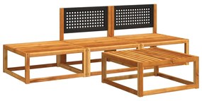 Set divani da giardino 4pz con cuscini legno massello di acacia