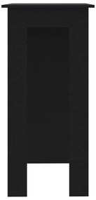 Tavolino da bar con ripiani nero 102x50x103,5cm in truciolato