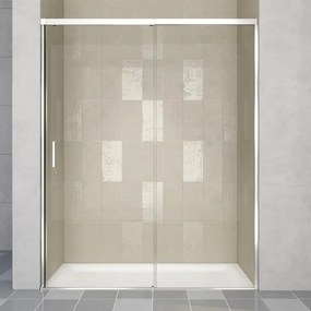 Porta doccia scorrevole Jazz L 120 x H 200cm, Sp. 6 mm in vetro vetro senza finitura / trasparente profilo cromo