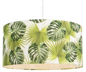 Lampada a sospensione botanica bianca con paralume a foglia 50 cm - Combi 1