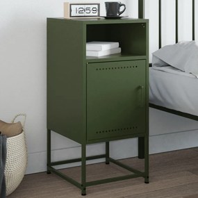 Comodino Verde Oliva 36x39x78 Cm İn Acciaio /