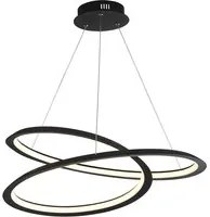 Lampadario Moderno Vortice Ii Acciaio Nero Silicone Bianco Led 41,13W 3000K