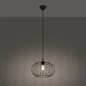 Sollux SL.1185 - Lampadario a sospensione con filo TSUNO 1xE27/15W/230V nero