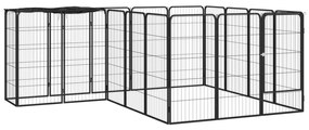 Box Cani 18 Pannelli Nero 50x100 Cm Acciaio Verniciato Polvere /