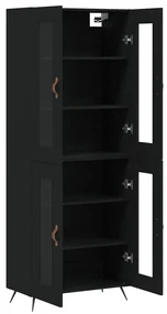 Credenza nera 69,5x34x180 cm in legno multistrato