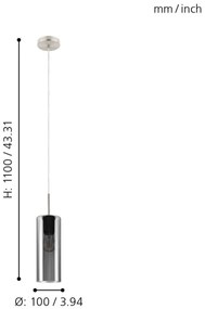 Eglo 98694 - Lampadario a sospensione con filo SELVINO 1xE27/15W/230V