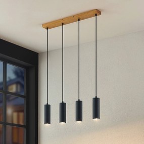 Lampada a sospensione Lindby Maniva. 60 cm, a 4 luci, nero, GU10