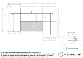 Divano angolare componibile color crema allungabile/con contenitore (con penisola a destra) Lulu – Miuform