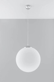 Lampadario a Sospensione in Acciaio e Vetro UGO Ø40 E27 Cromo