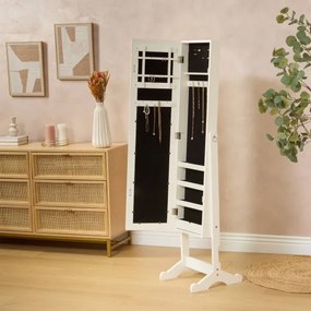 Atmosphera - Specchio da terra con portagioie KRISTIN 146,8x37 cm bianco