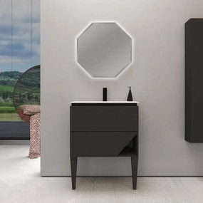 Mobile sottolavabo e lavabo Vintage per vasca centrale grafite L 70 x H 55 x P 45.3 cm