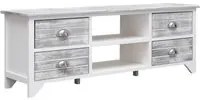 Mobile Porta TV Bianco e Grigio 108x30x40 cm Legno di Paulownia 338513