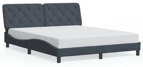 Giroletto Con Luci Led Grigio Scuro 160x200 Cm İn Velluto /
