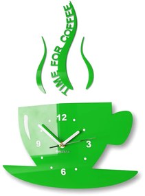 Orologio da parete È l'ora del caffè Verde