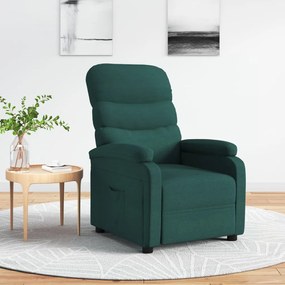 Poltrona Reclinabile İn Tessuto Verde Scuro /