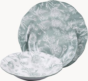Servizio di piatti Fleurette Green 18 pz