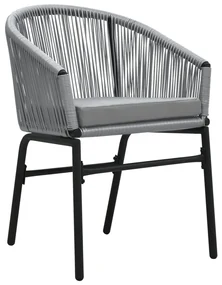 Set da pranzo da giardino 7 pz grigio