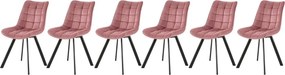 Set di 6 sedie K332 in velluto rosa