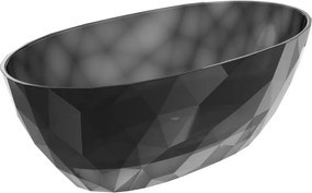 Mexen Orax vasca da bagno nera indipendente trasparente 170 x 80 cm, tappo cromo - 58081708013