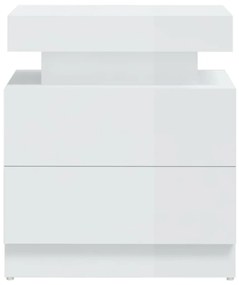 Comodino bianco lucido 45x35x52 cm in truciolato