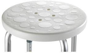 WENKO 1792921100-Sgabello SECURA 45,5x45,5 cm bianco/argento/grigio