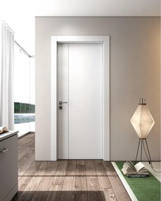 Porta interna a battente Incanto V in legno di abete colore bianco, L 70 x H 210 cm, apertura reversibile