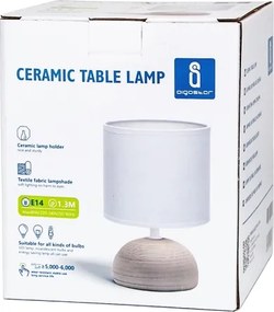 Aigostar - Lampada da tavolo 1xE14/40W/230V beige/bianco
