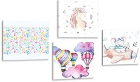 Set di quadri – Per bambini in colori pastello