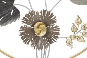 Pannello decorativo circolare design a fiori e foglie Ø 65,4X4.4 cm Rod